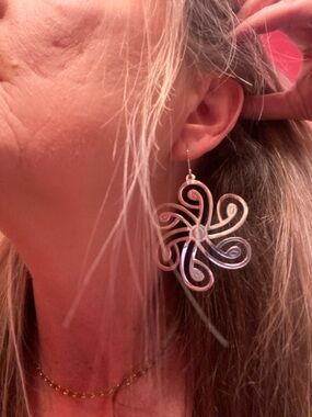 925 Sterling Silver Swirl Drop Earrings - Women Jewelry